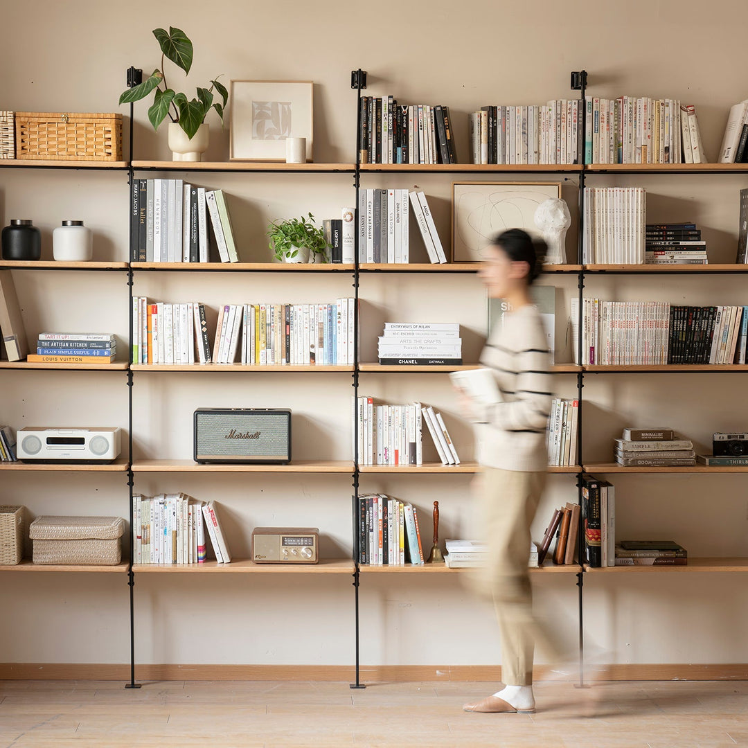 Loft Home all collections list banner showcasing versatile shelving solutions with books and decor, blending functionality with modern aesthetics.