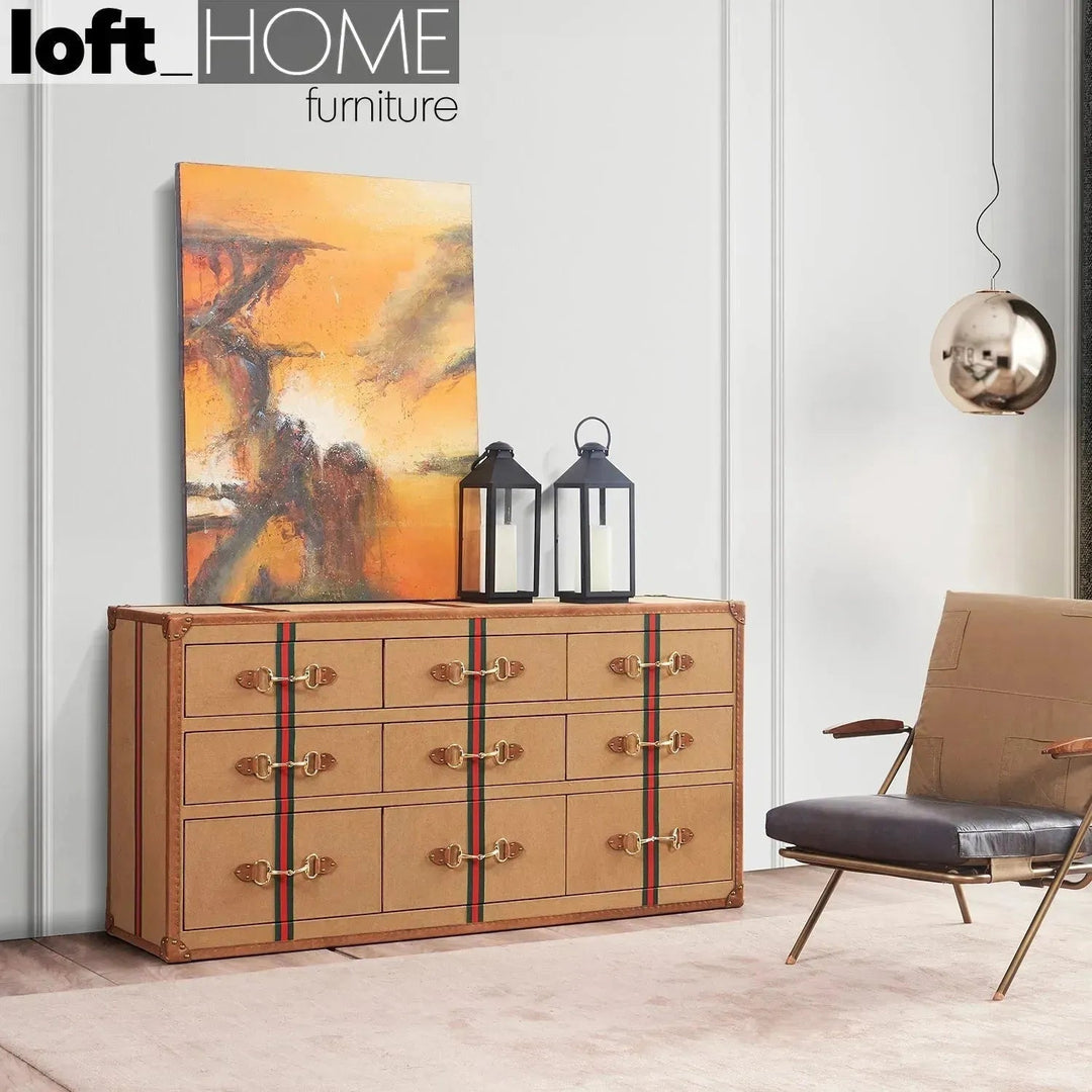 Genuine Leather Chest Of Drawers