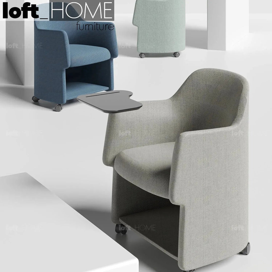 Modern fabric training office chair with writing board cactus primary product view.