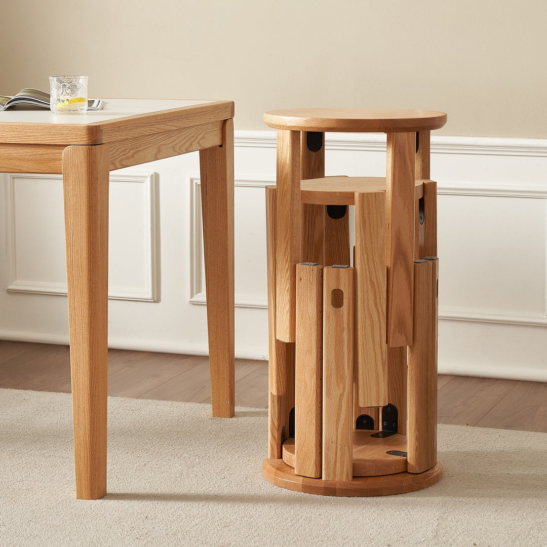 Loft Home Top-Selling Chairs Collection - Space-saving stackable wooden stools with a natural finish, ideal for versatile and compact living spaces