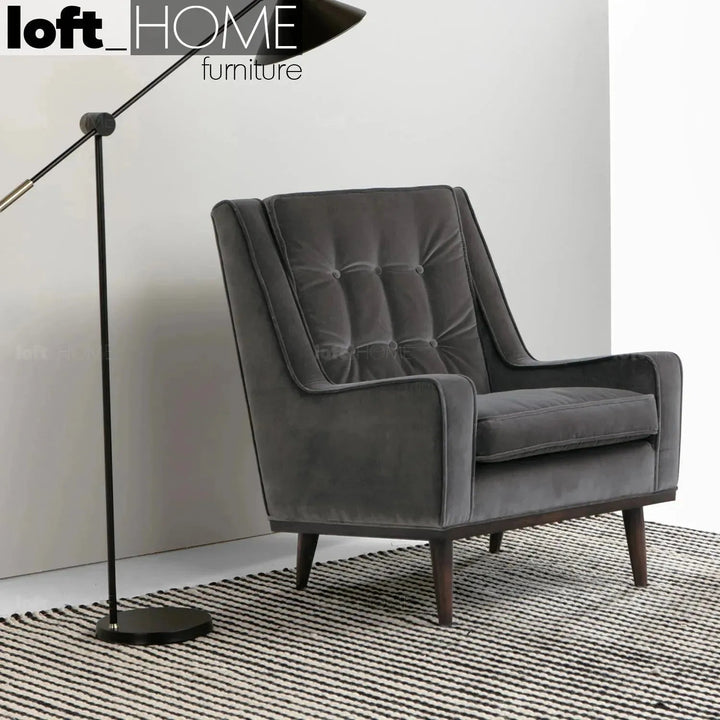 Scandinavian Velvet 1 Seater Sofa SCOTT