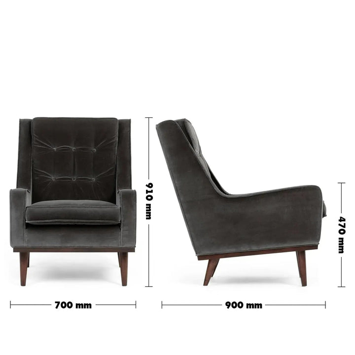 Scandinavian Velvet 1 Seater Sofa SCOTT