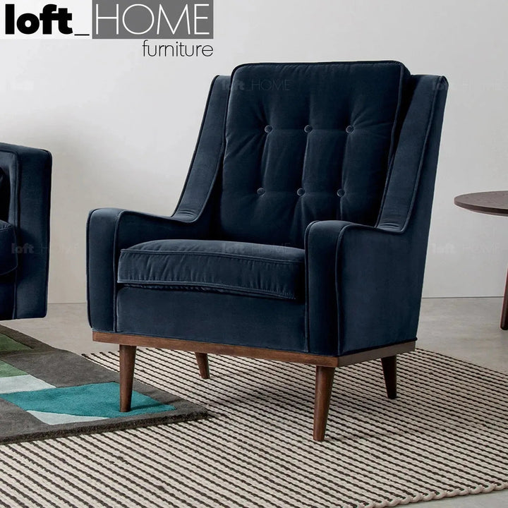 Scandinavian Velvet 1 Seater Sofa SCOTT