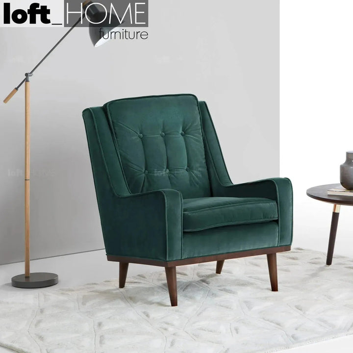 Scandinavian Velvet 1 Seater Sofa SCOTT