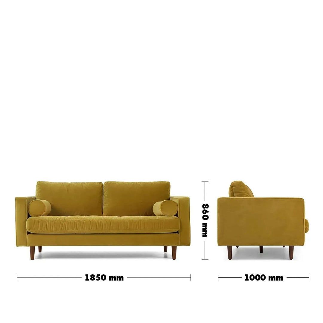 Scandinavian Velvet 2 Seater Sofa SCOTT