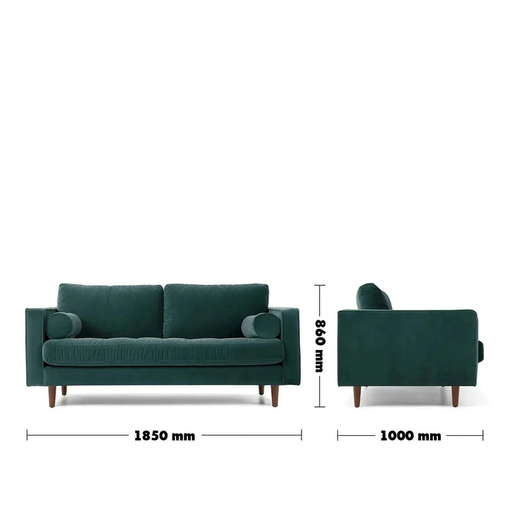 Scandinavian Velvet 2 Seater Sofa SCOTT