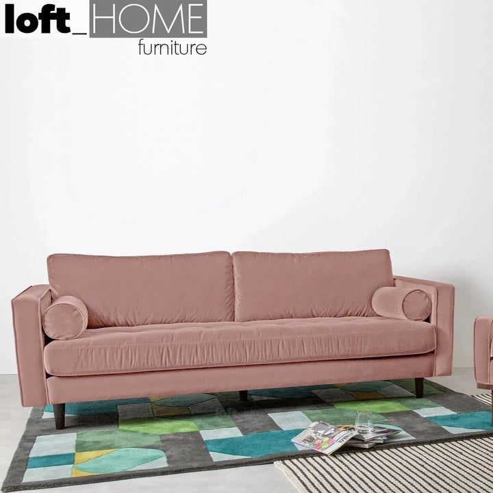 Scandinavian Velvet 3 Seater Sofa SCOTT