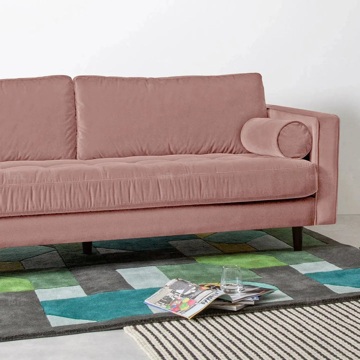 Scandinavian Velvet 3 Seater Sofa SCOTT