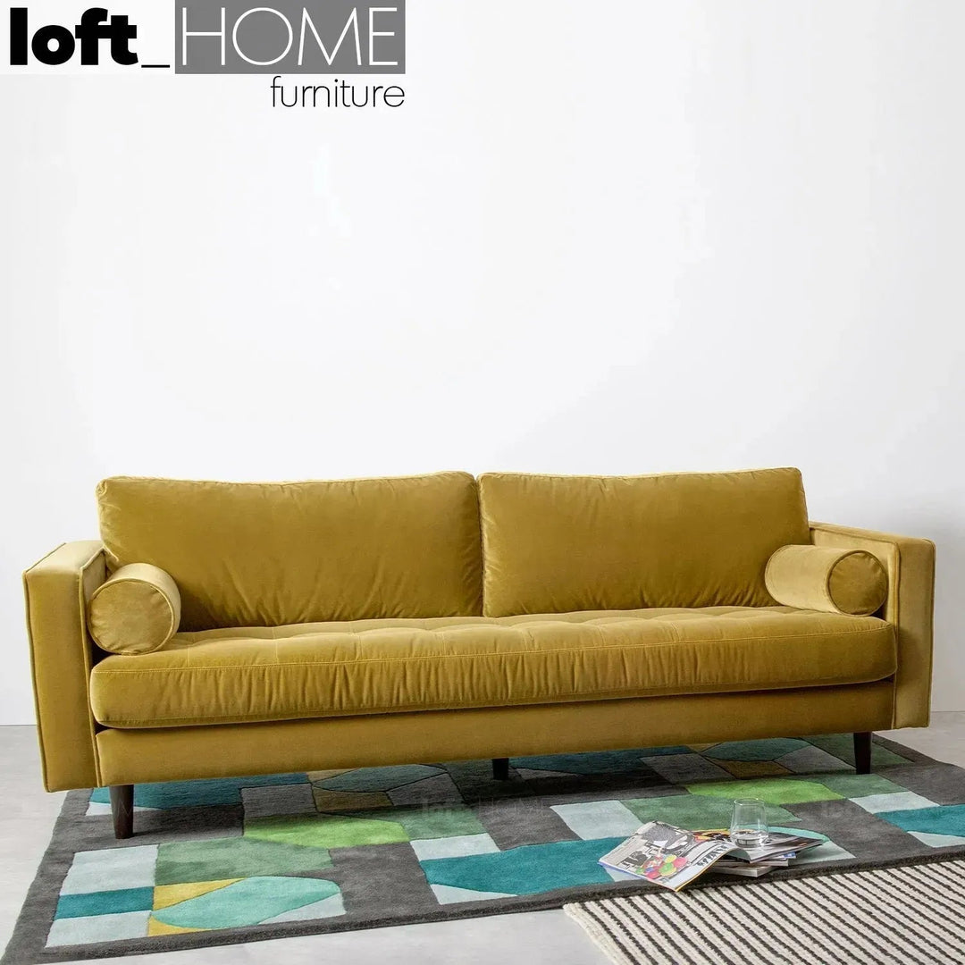 Scandinavian Velvet 3 Seater Sofa SCOTT