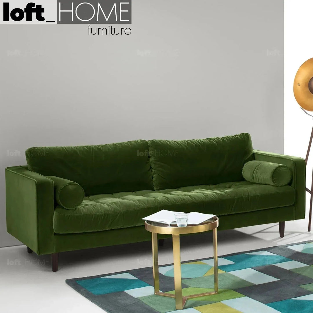 Scandinavian Velvet 3 Seater Sofa SCOTT