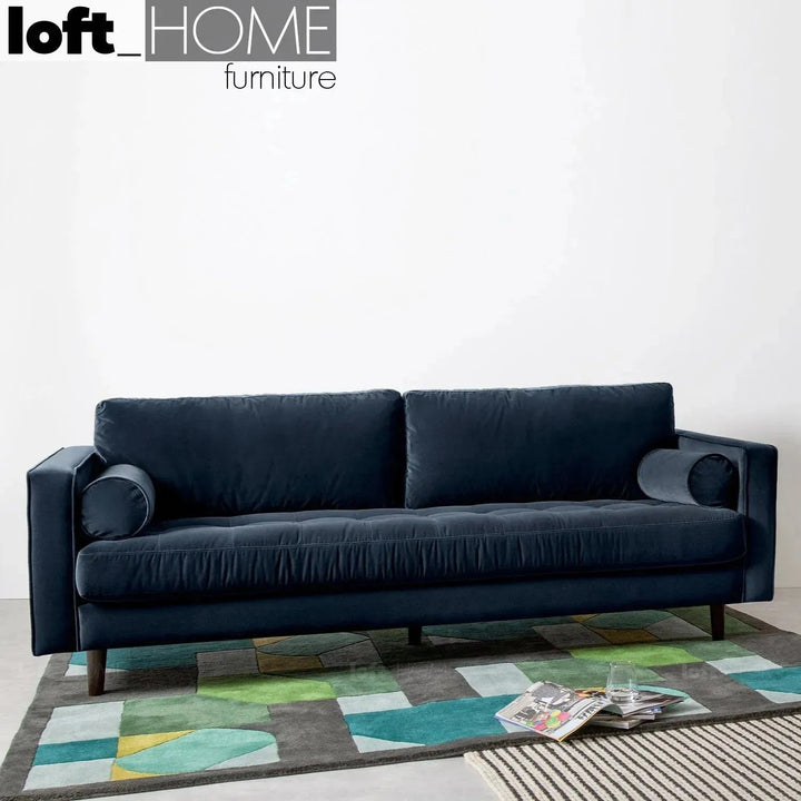 Scandinavian Velvet 3 Seater Sofa SCOTT