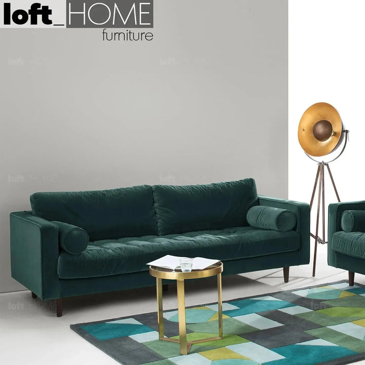 Scandinavian Velvet 3 Seater Sofa SCOTT