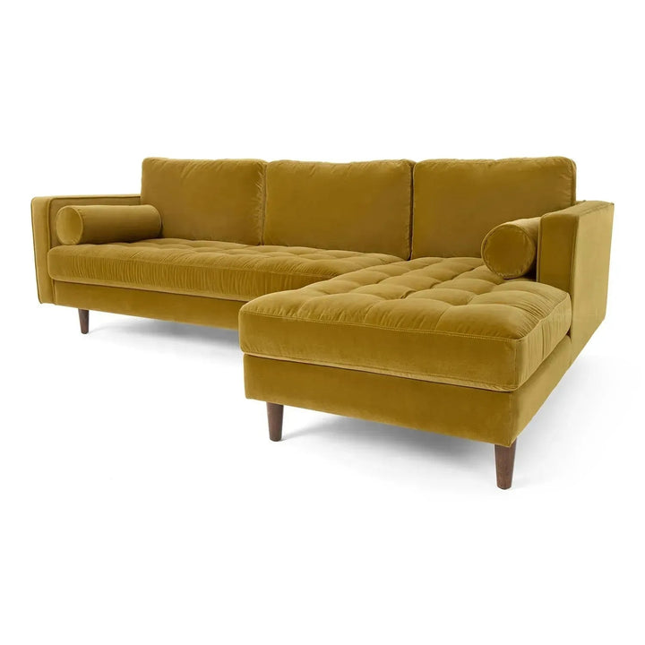 Scandinavian Velvet L Shape Sectional Sofa SCOTT 2+L