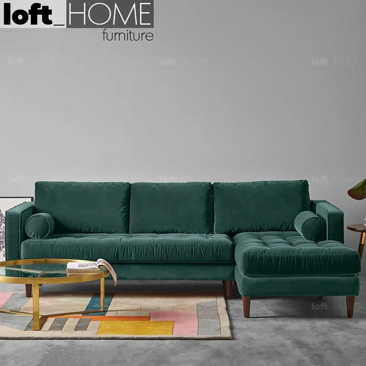 Scandinavian Velvet L Shape Sectional Sofa SCOTT 2+L