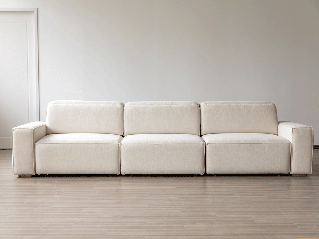 Minimalist genuine leather electric recliner 4 seater sofa bed string color swatches.