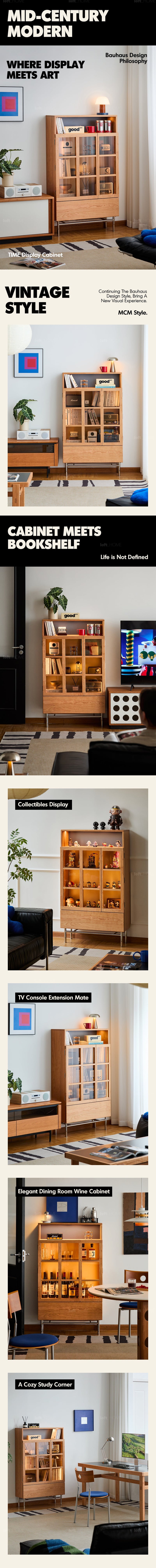 Bauhaus Cherry Wood Display Cabinet TIME More Details and Instruction