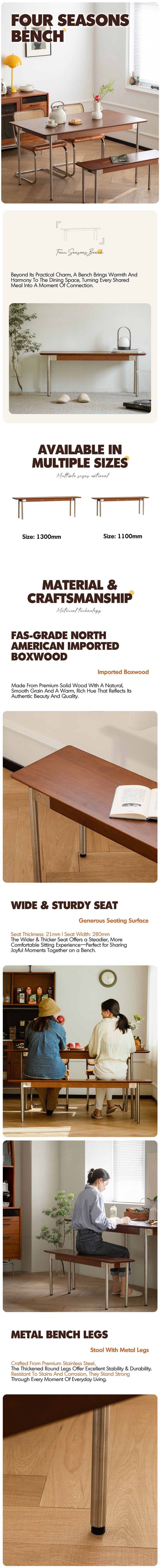 Bauhaus Boxwood Sintered Dining Bench SEASON More Details and Instruction
