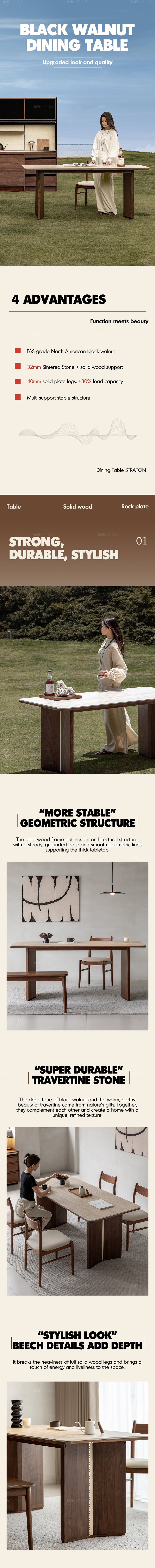 Japandi Walnut Wood Sintered Stone Dining Table STRATON Good to Know Preview-1