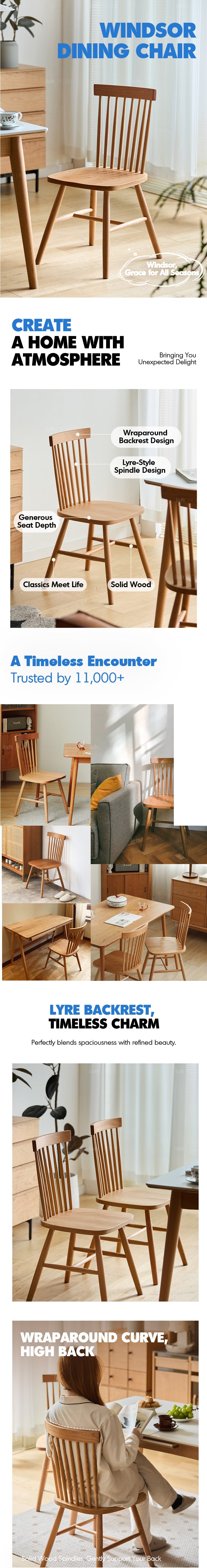 Scandinavian Cherry Wood Dining Chair WINDSOR More Details and Instruction
