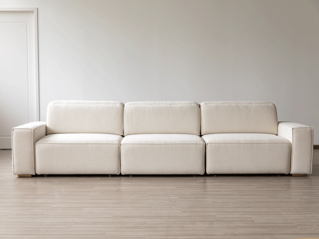 Minimalist genuine leather electric recliner 4 seater sofa bed string color swatches.