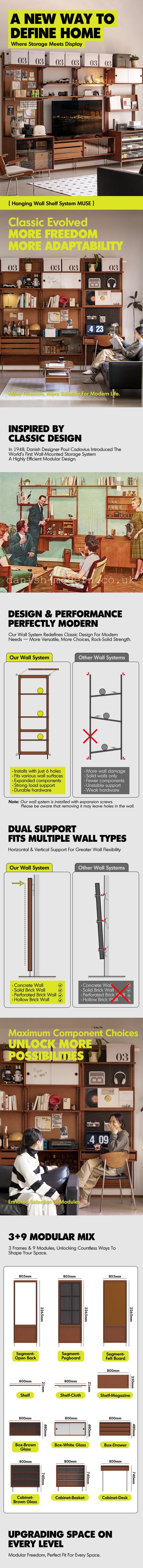 Bauhaus Boxwood Modular Hanging Wall Shelf System MUSE WARDROBE Good to Know Preview-1