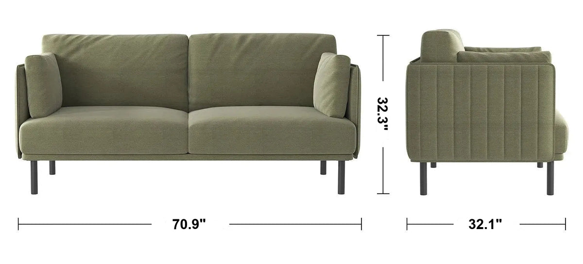 Minimalist Fabric 3 Seater Sofa MUTI Size Chart