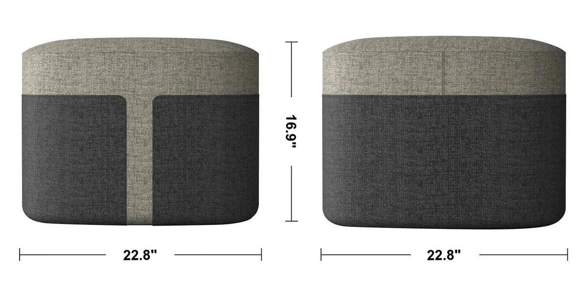 Modern Fabric Ottoman BAG M Size Chart