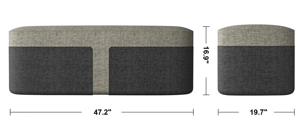 Modern Fabric Bench BAG XL Size Chart