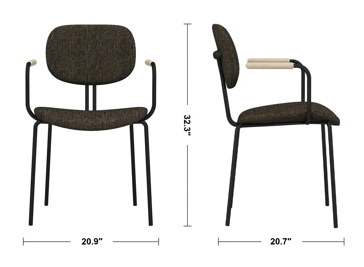 Bauhaus Fabric Dining Chair ET Arm Size Chart