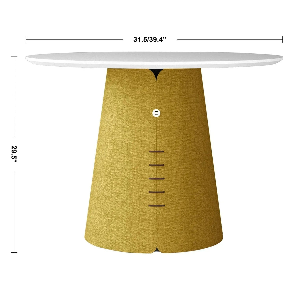 Bauhaus Wood Round Dining Table COLLAR Size Chart