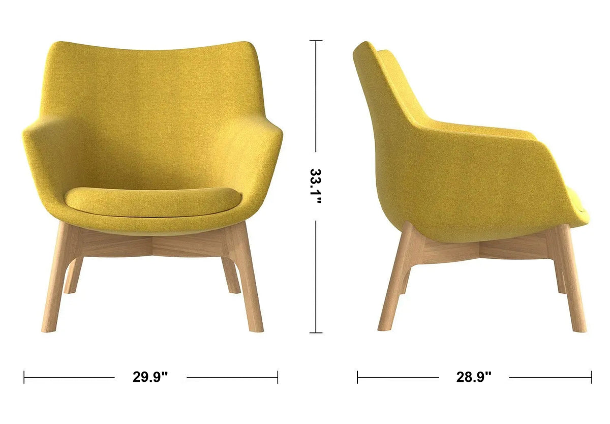 Scandinavian Fabric 1 Seater Sofa SYS Low Back Size Chart