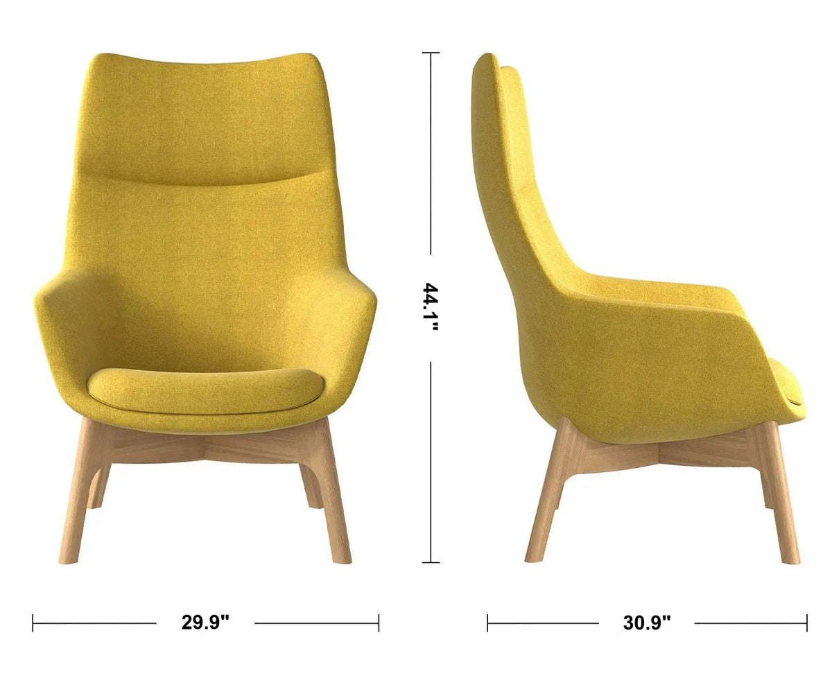 Scandinavian Fabric 1 Seater Sofa SYS High Back Size Chart
