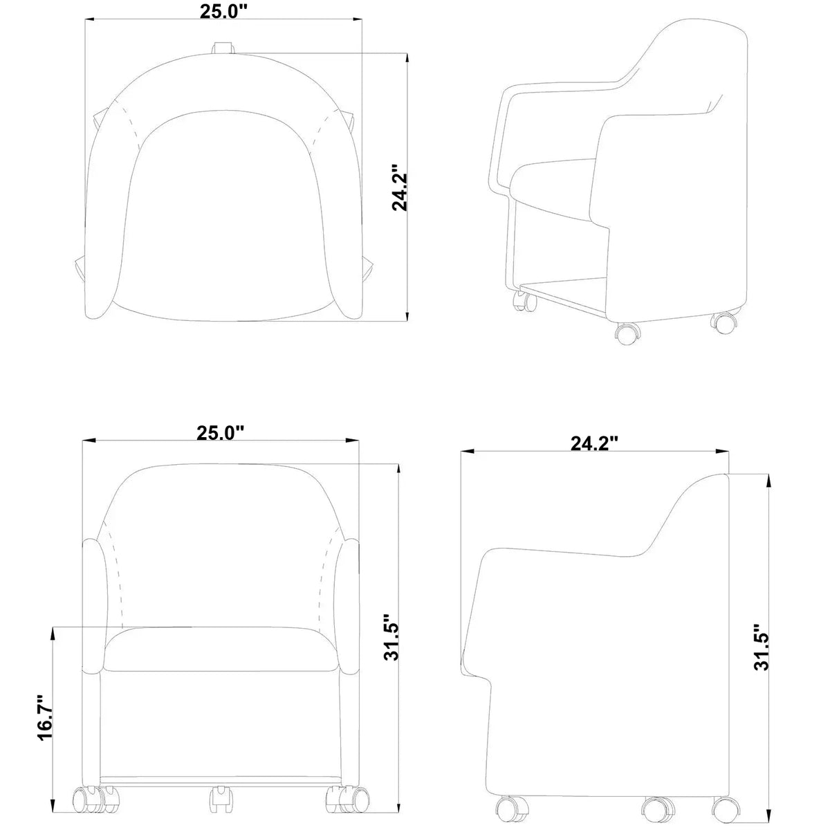 Modern Fabric Training 1 Seater Sofa CACTUS Size Chart