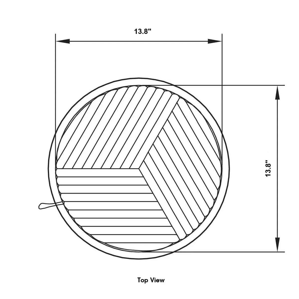 ModernFabric Round Bar Stool SHELL Size Chart