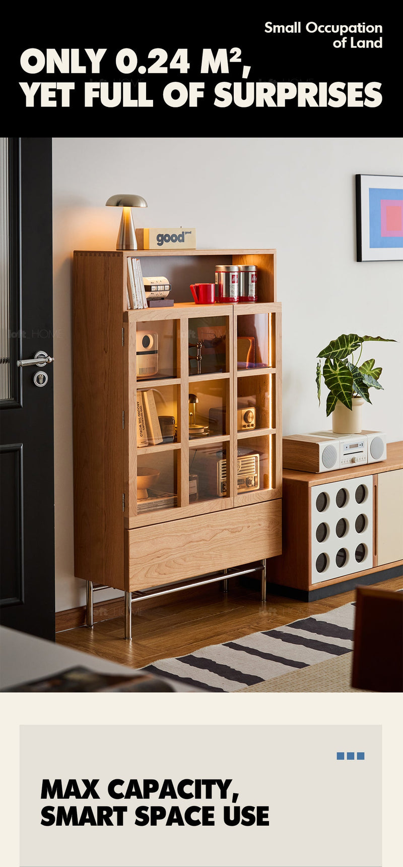 Bauhaus Cherry Wood Display Cabinet TIME More Details and Instruction_2