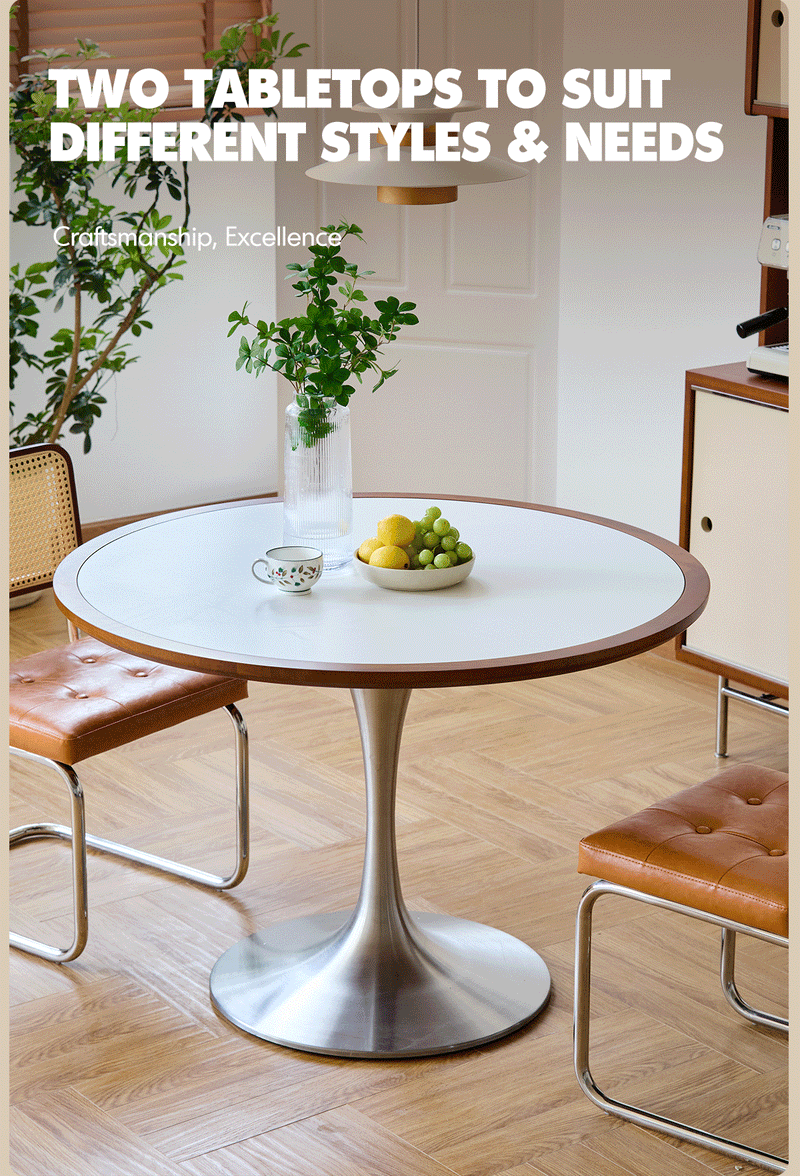 Bauhaus Boxwood Stainless Steel Round Dining Table TULIP More Details and Instruction_4