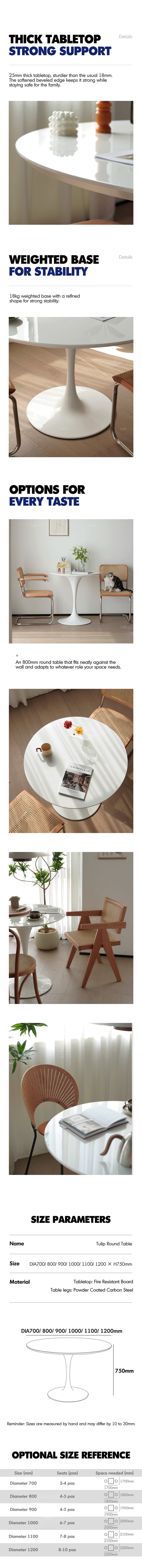 Minimalist Plywood Round Dining Table TULIP More Details and Instruction_2