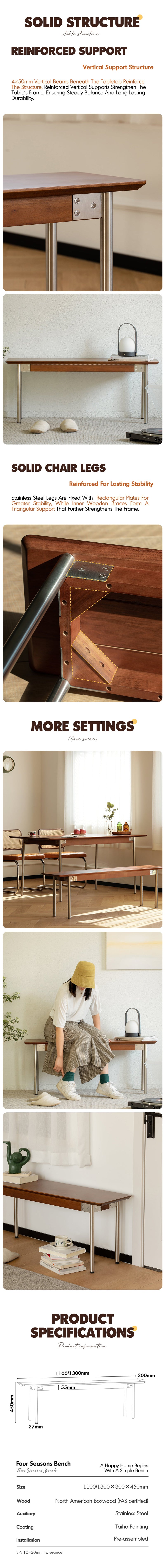 Bauhaus Boxwood Sintered Dining Bench SEASON More Details and Instruction_2