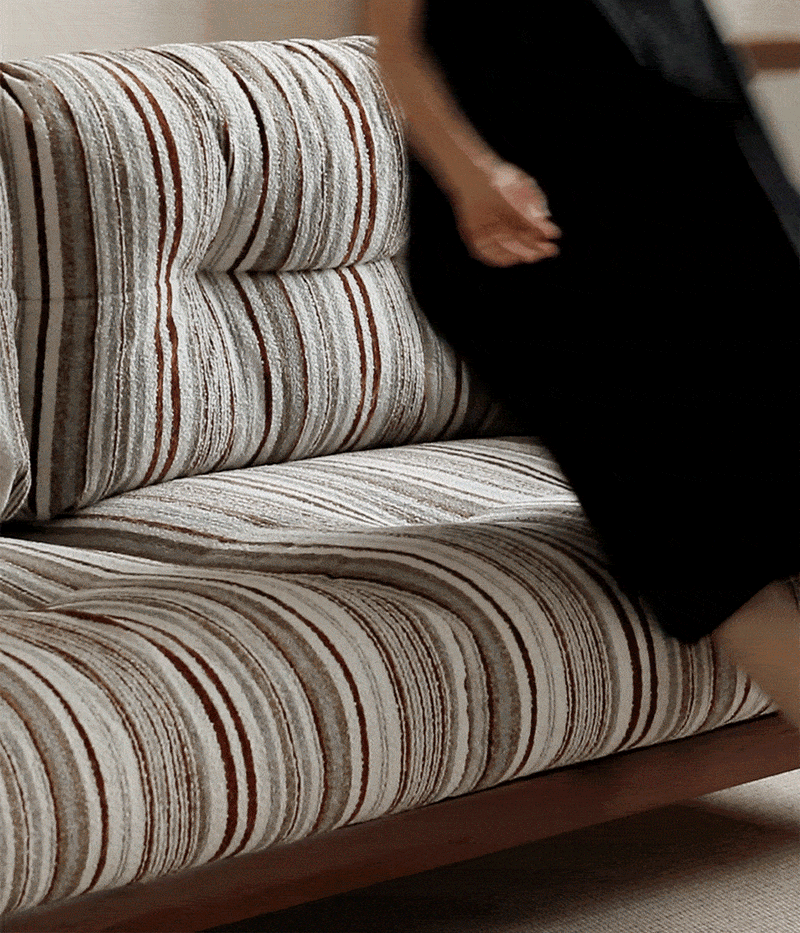 Japandi Chenille Velvet Fabric Walnut Wood 3 Seater Sofa Sofa OPEN BACKED More Details and Instruction_2