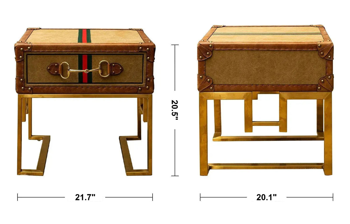 Vintage Canvas Side Table GUCCIO Size Chart