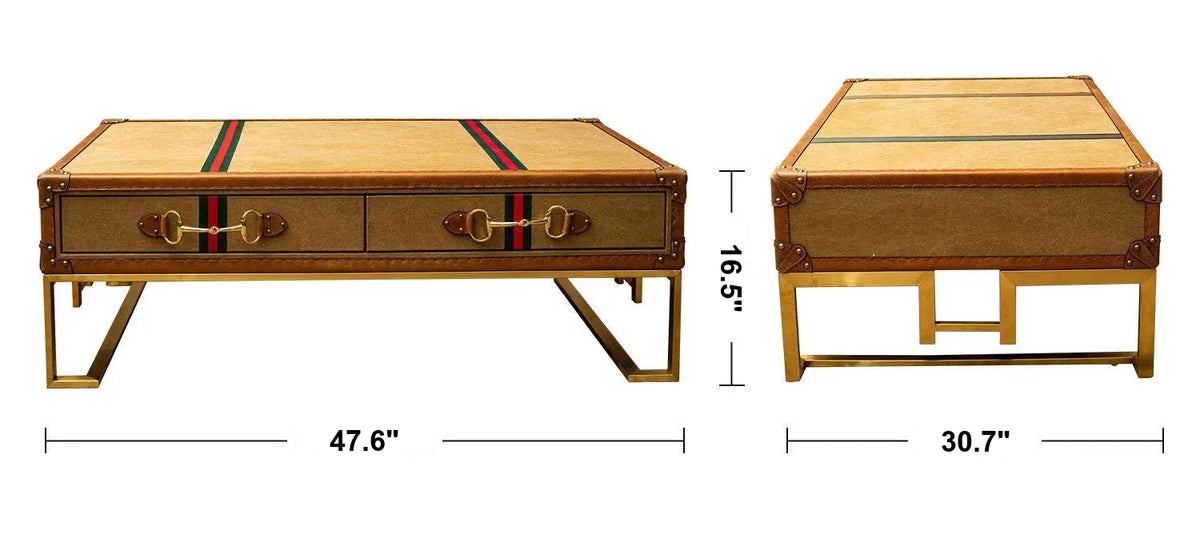 Vintage Canvas Coffee Table GUCCIO Size Chart