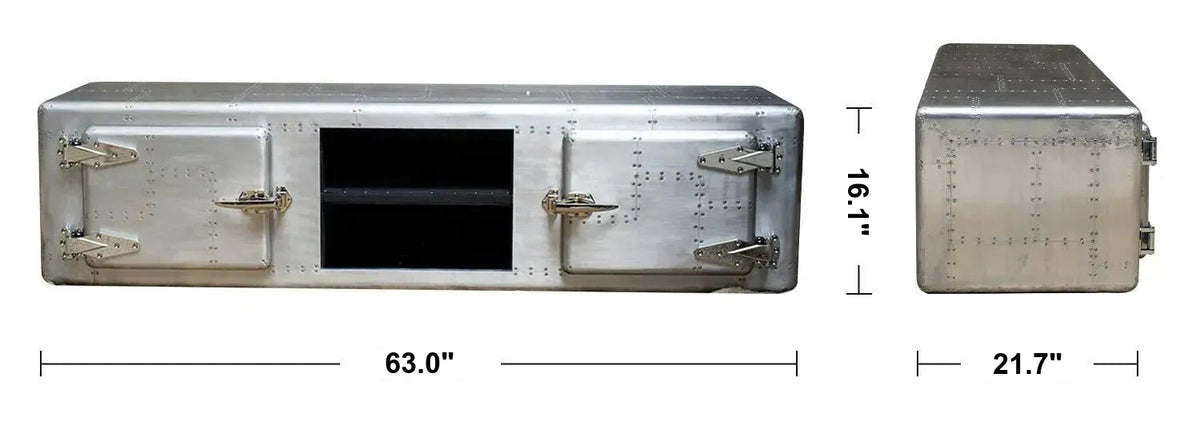Industrial Aluminium TV Console JETDOOR Size Chart