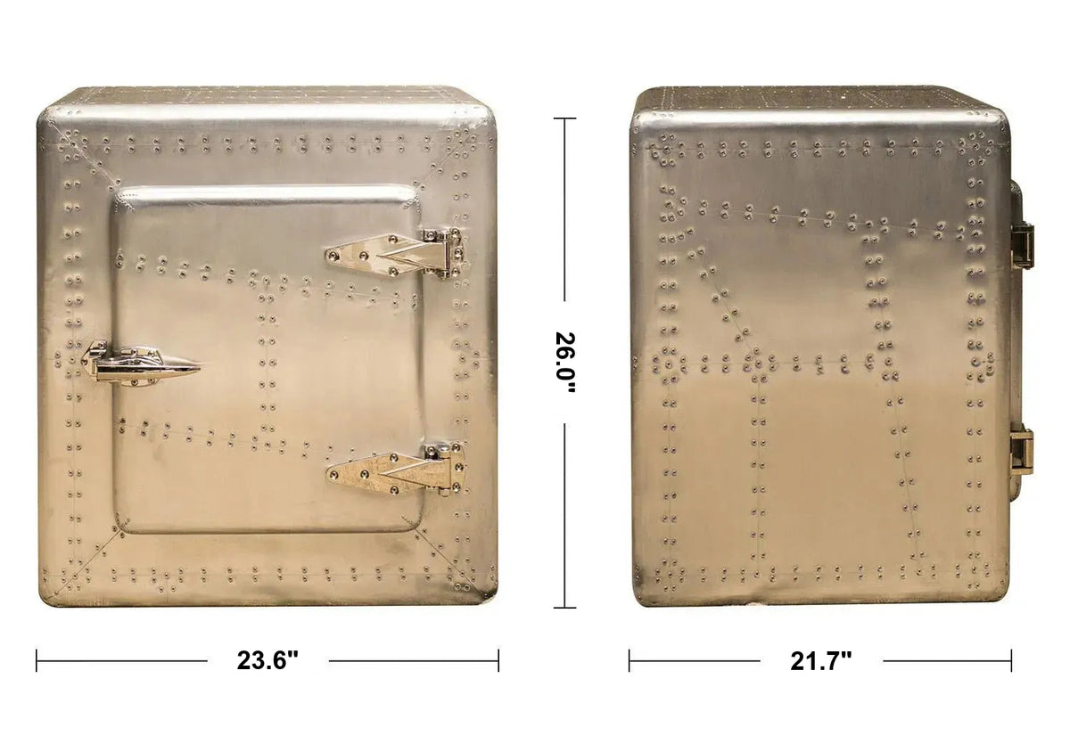 Industrial Aluminium Side Table JETDOOR Size Chart