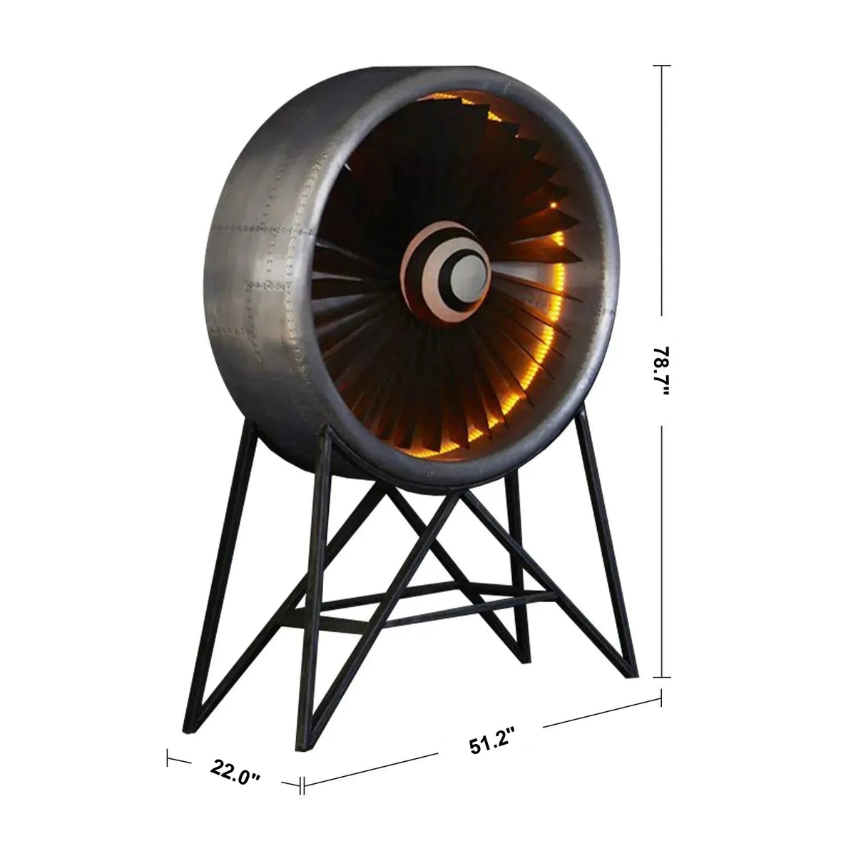 Industrial Aluminium Electric Engine Decor Size Chart