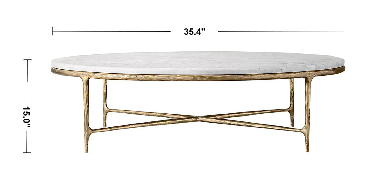 Minimalist Marble Coffee Table THADDEUS ROUND Size Chart