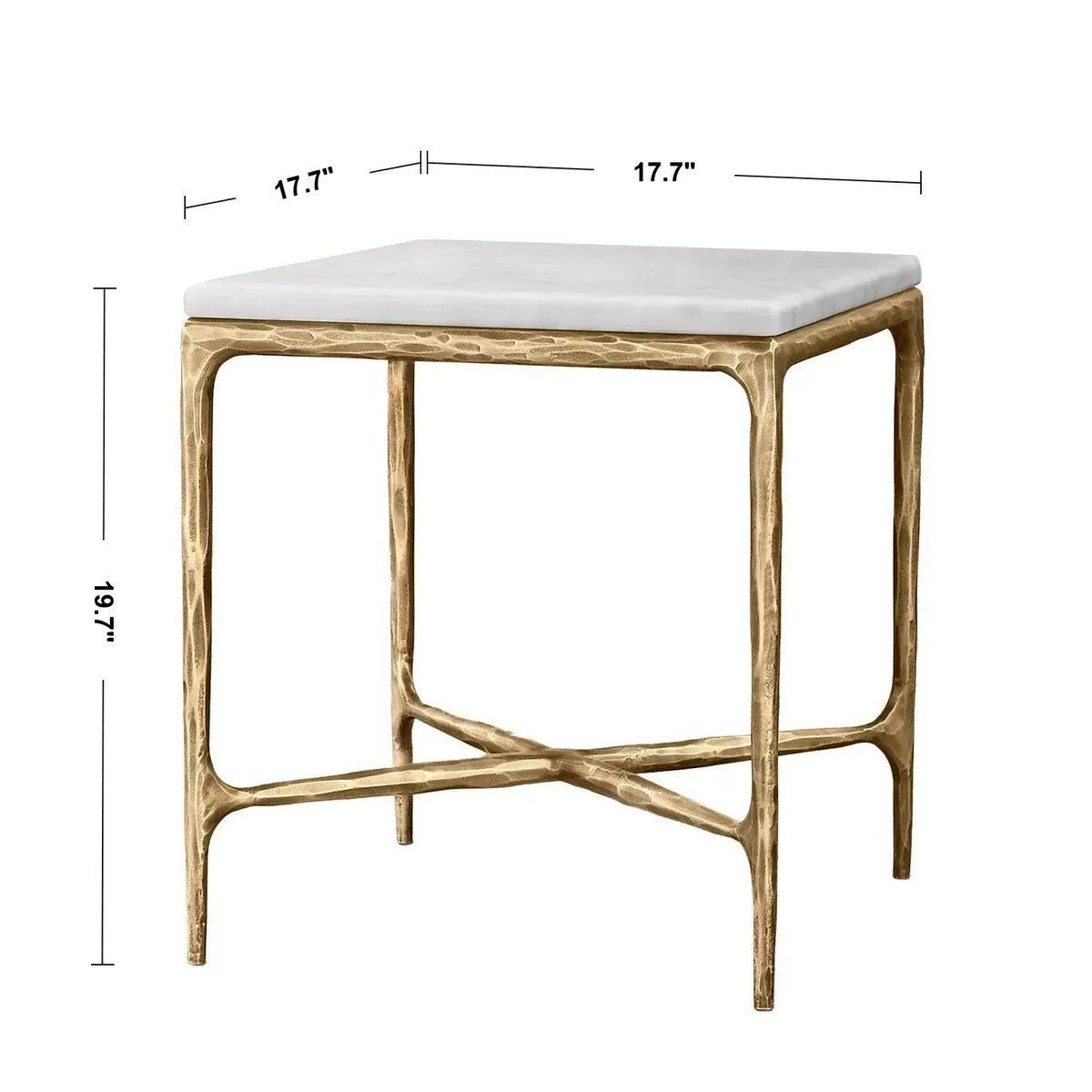 Minimalist Marble Side Table THADDEUS SQUARE Size Chart