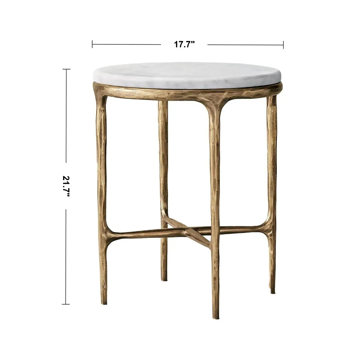 Minimalist Marble Side Table THADDEUS ROUND Size Chart