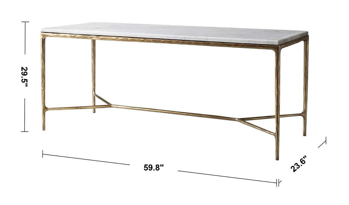Minimalist Marble Dining Table THADDEUS Size Chart