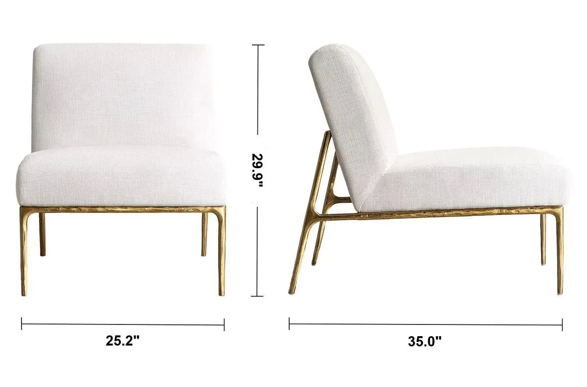 Minimalist Fabric 1 Seater Sofa THADDEUS ARMLESS Size Chart