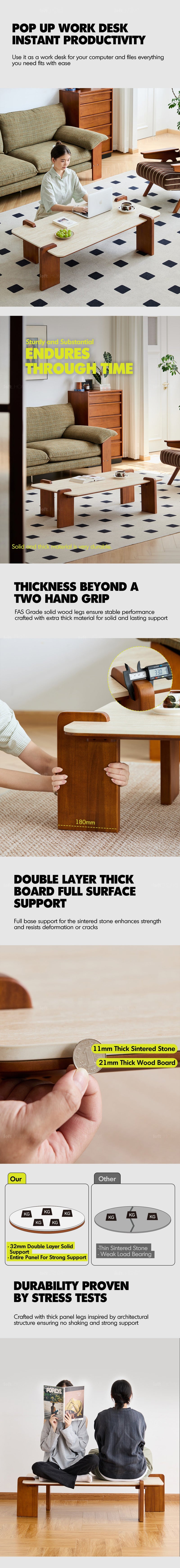 Vintage Sintered Stone Coffee Table ROMA More Details and Instruction_3